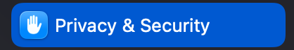 Privacy & Security in macOS System Settings